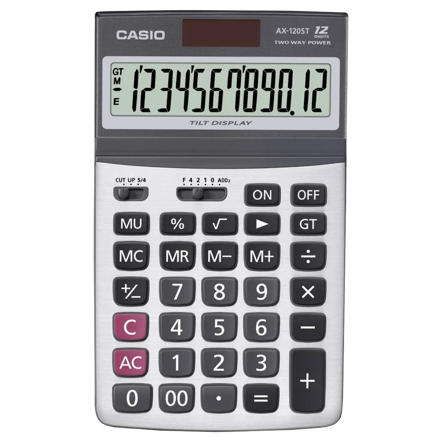 Calculadora Casio AX-120ST-W-DP / 12 Dígitos - Cinza