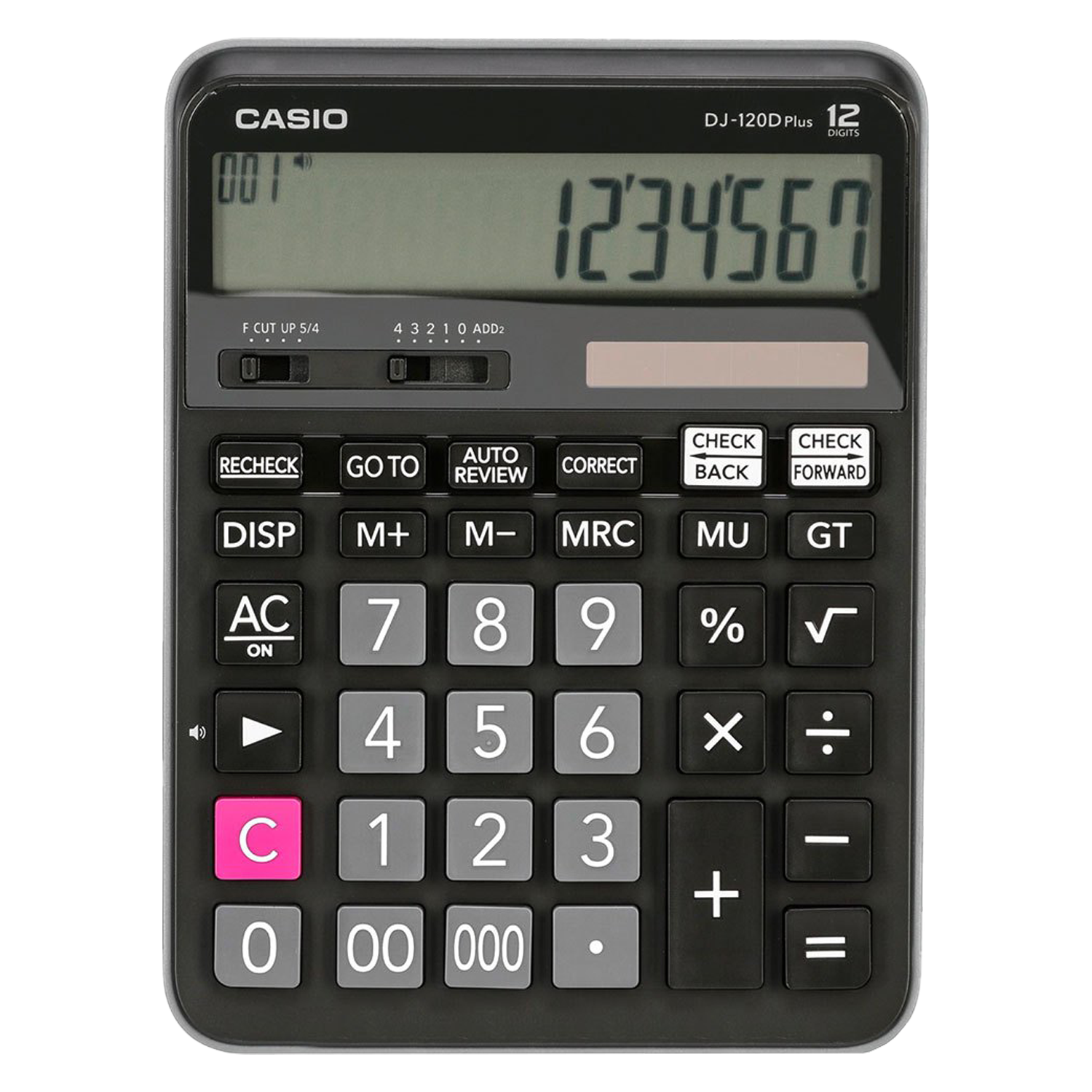Calculadora Casio Compacta DJ-120 Plus-WA-DPW 12 Dígitos - Preto