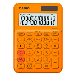 Calculadora Casio Compacta MS-20UC - Laranja