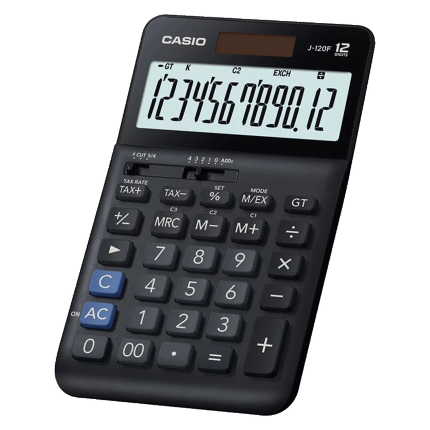 Calculadora Casio J-120F-W-DP / 12 Dígitos - Preto