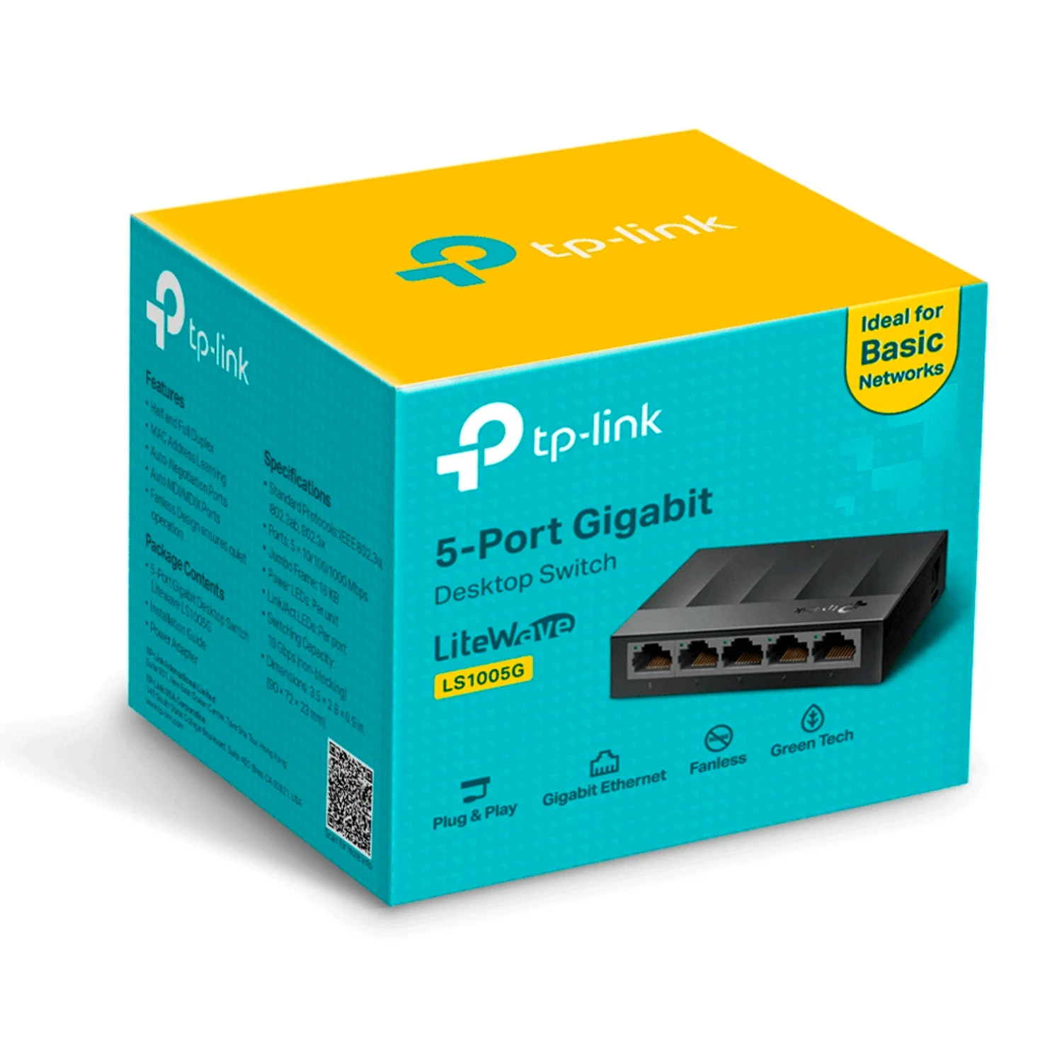 Hub Switch TP-Link LS1005G 10/100/1000MBps - Preto