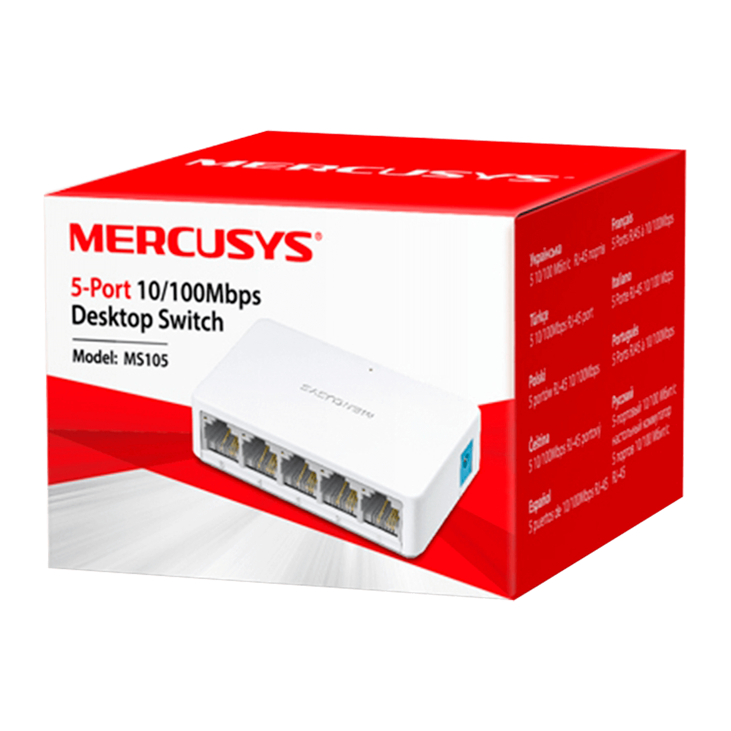 Switch de Mesa Mercusys MS105 de 5 Portas 10/100Mbps
