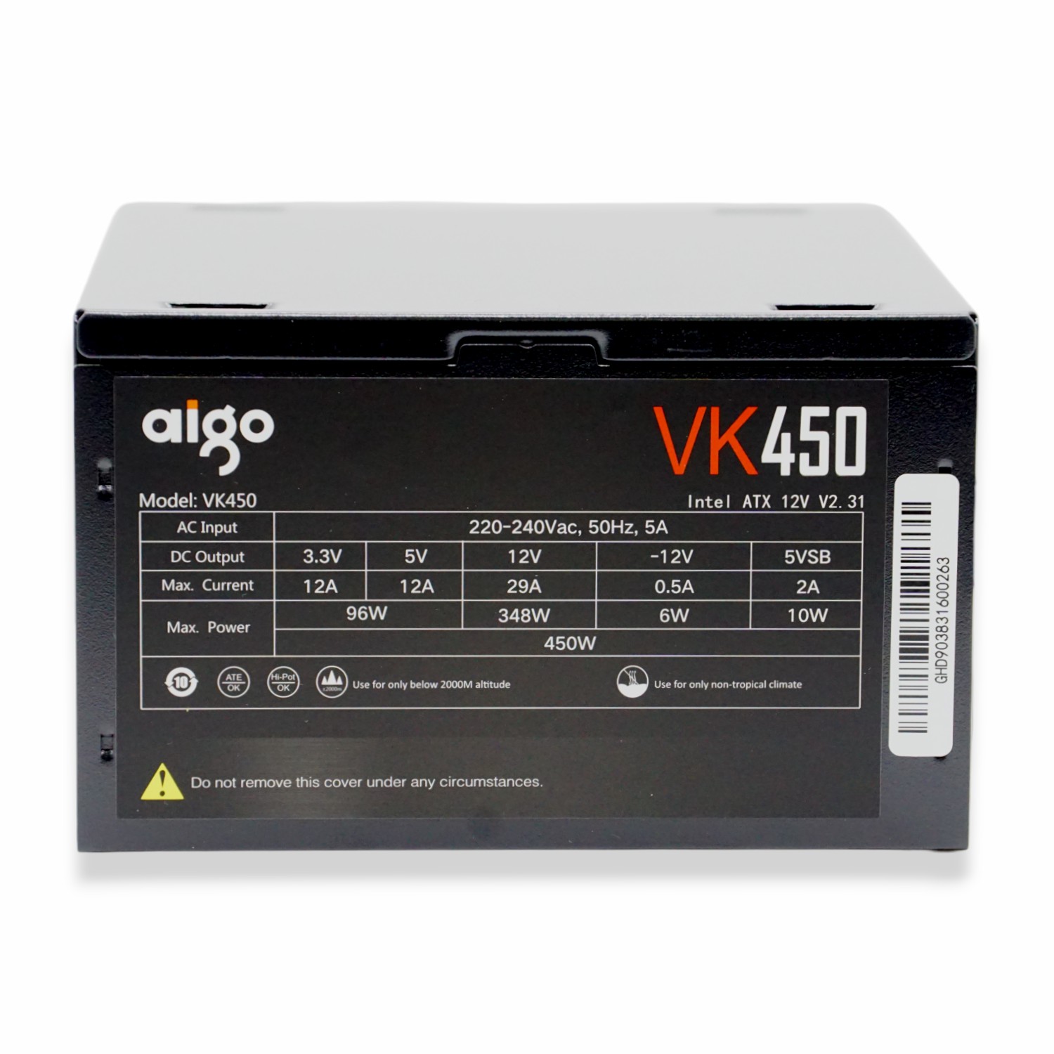 Fonte Aigo Real VK450 ATX 450W 220V - Preto (Caixa Danificada)