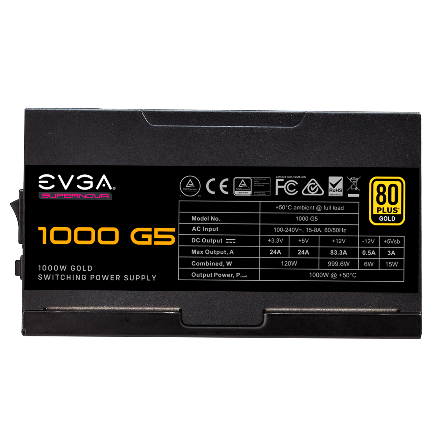 Fonte ATX EVGA 1000W 80 Plus Gold - (220-G5-1000-X1)
