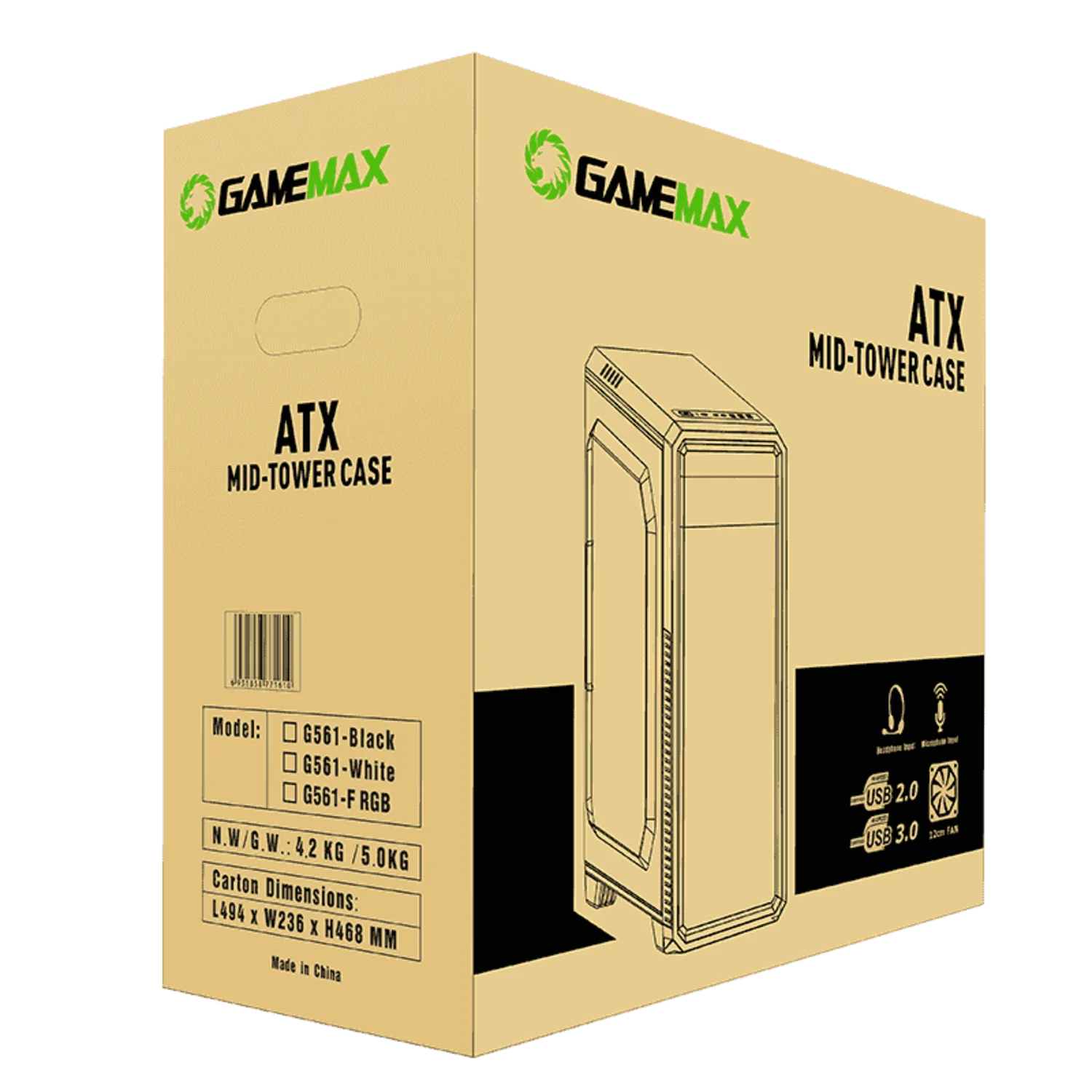 Gabinete Gamemax G561 - Preto