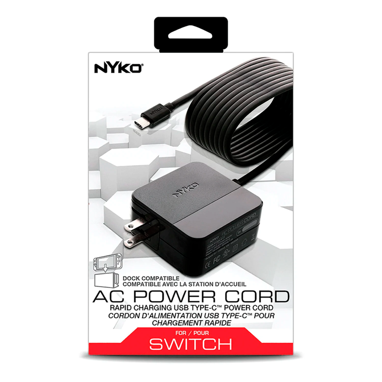 Cabo de Alimentação Nyko Power Cord para Nintendo Switch - (87226-K17)