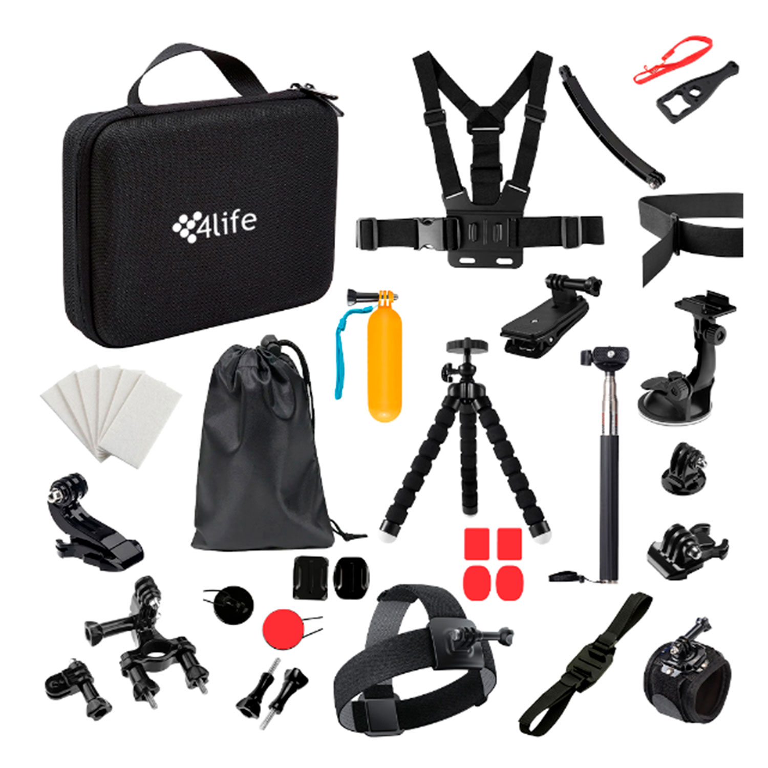 Kit Acessórios 4Life Action FL50 50 in 1 para Câmeras de Ação GoPro