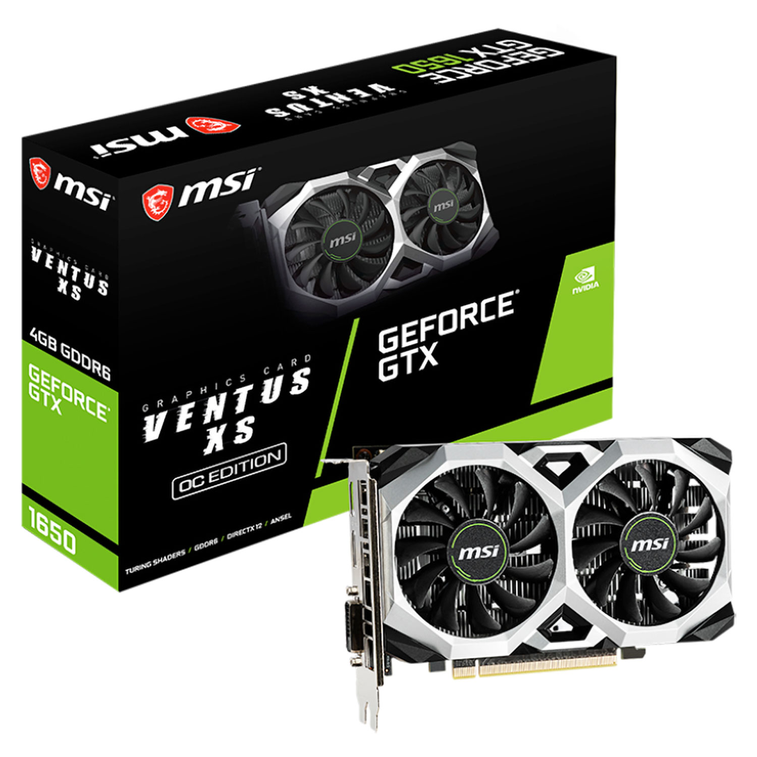 Placa de Vídeo MSI Geforce GTX-1650 Ventus XS 4GB / GDDR5 - (912-V809-3466)