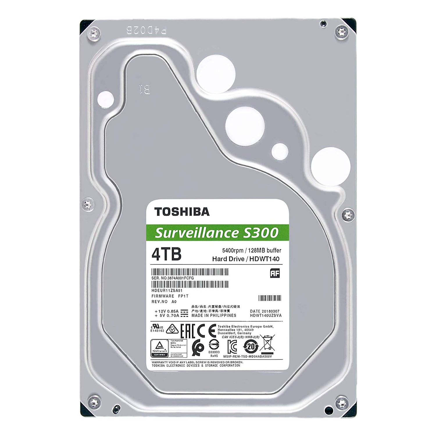 HD Toshiba Surveillance S300 4TB / SATA 3 / 3.5" - (HDWT140UZSVAR)