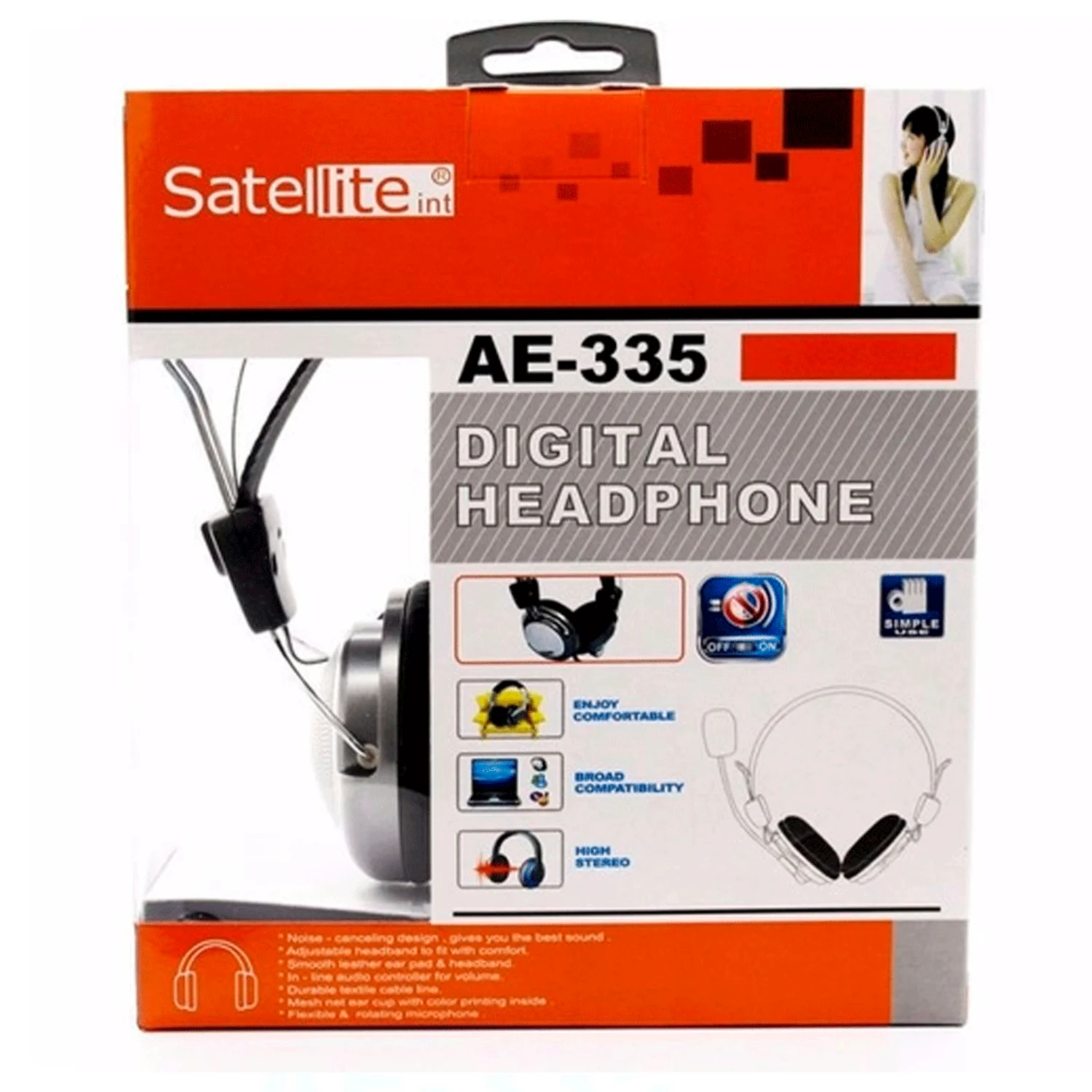 Headset Satellite AE-335 - Prata