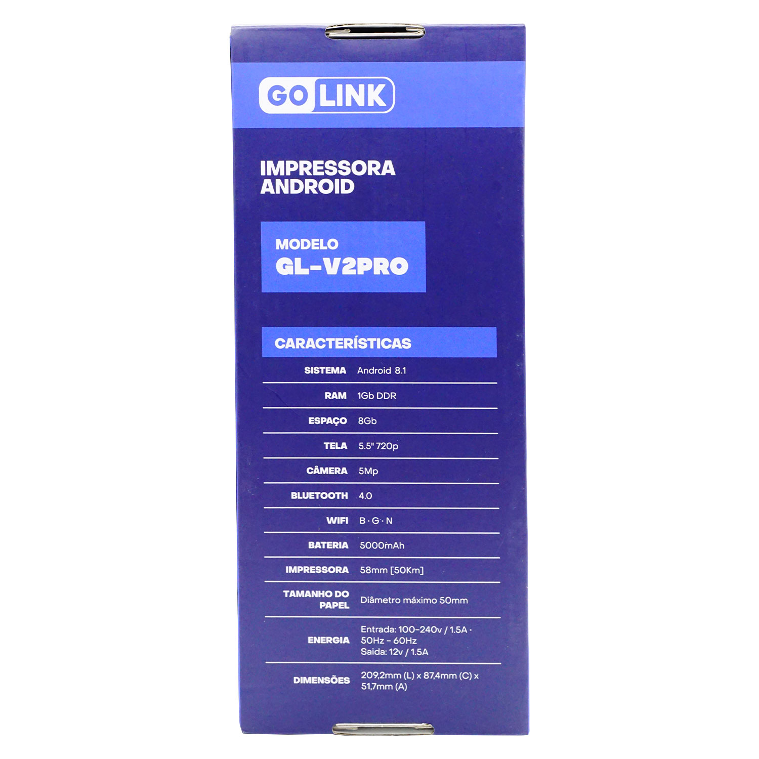 Impressora GoLink GL-V2 Pro 16GB / 2GB RAM / Touch / 58mm - Preto