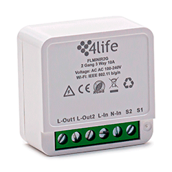 Interruptor Smart Switch 4life Mini DIY FLMINIR2G WiFi Bivolt - Branco 
