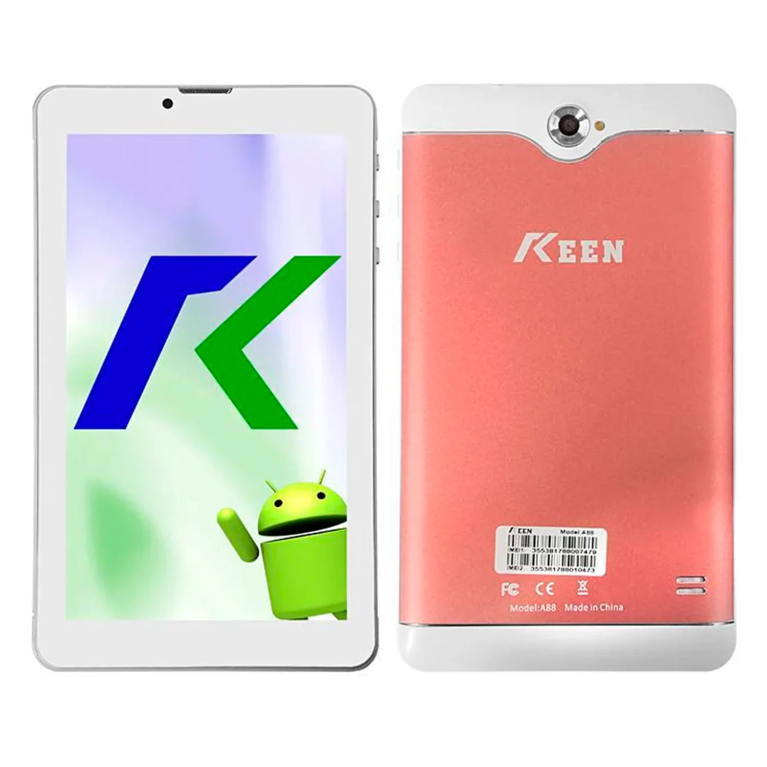 Tablet Keen A88 16GB / 1GB RAM / Dual SIM / Tela 8.1" / Câmeras 2MP e VGA - Rosa