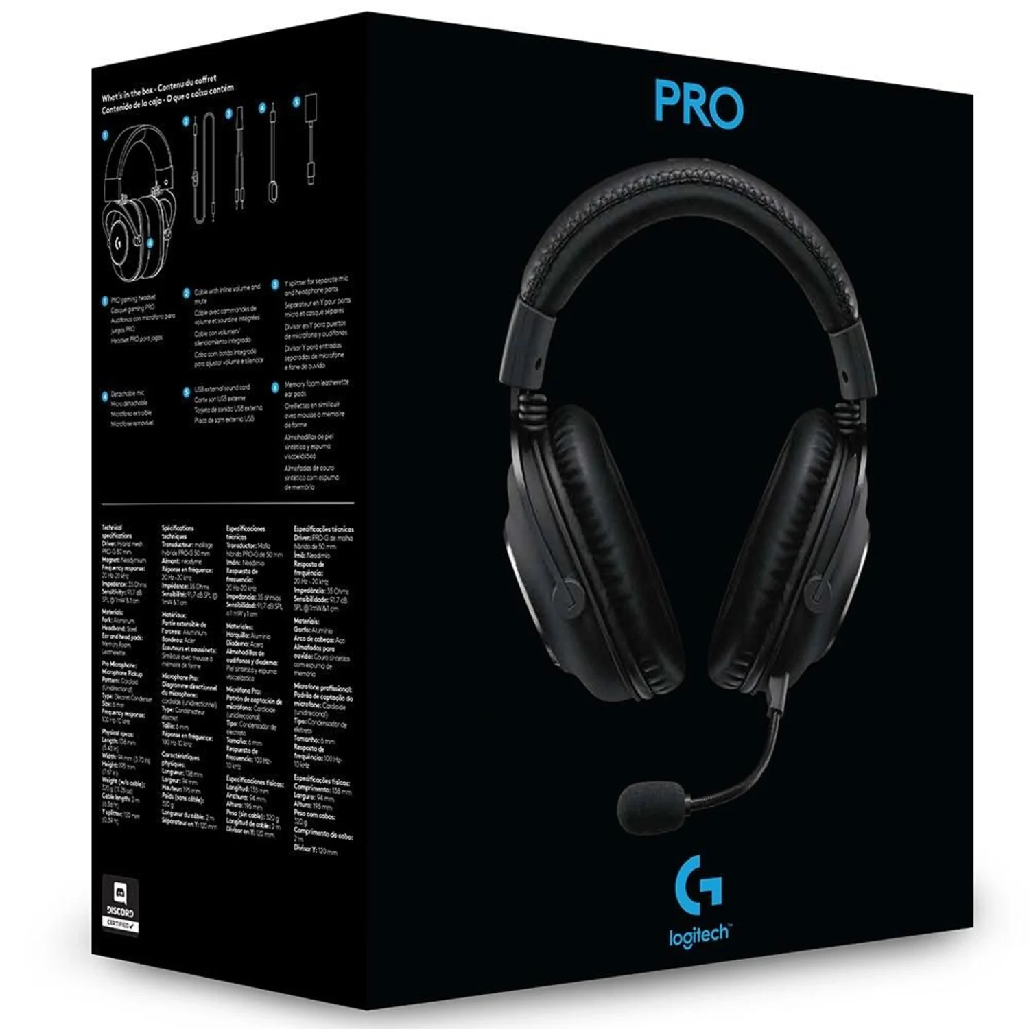 Headset Gamer Logitech G Pro - Preto (981-000811)