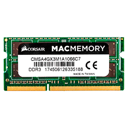 Memória RAM para Macbook Corsair MAC memory 4GB / DDR3 / 1x4GB / 1066MHz - (CMSA4GX3M1A1066C7)
