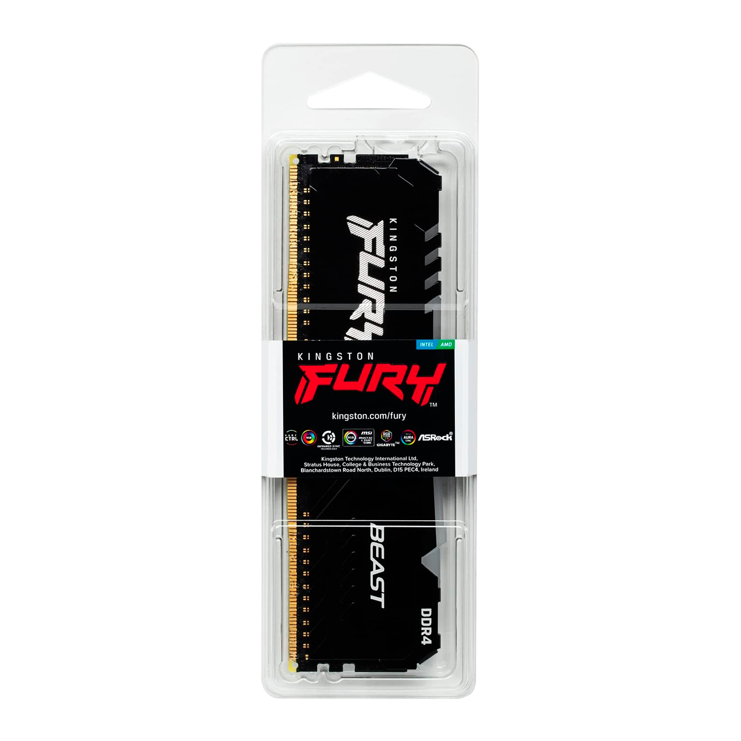 Memória RAM Kingston Fury Beast 16GB / DDR4 / 3200 MHz / RGB - (KF432C16BBA/16)