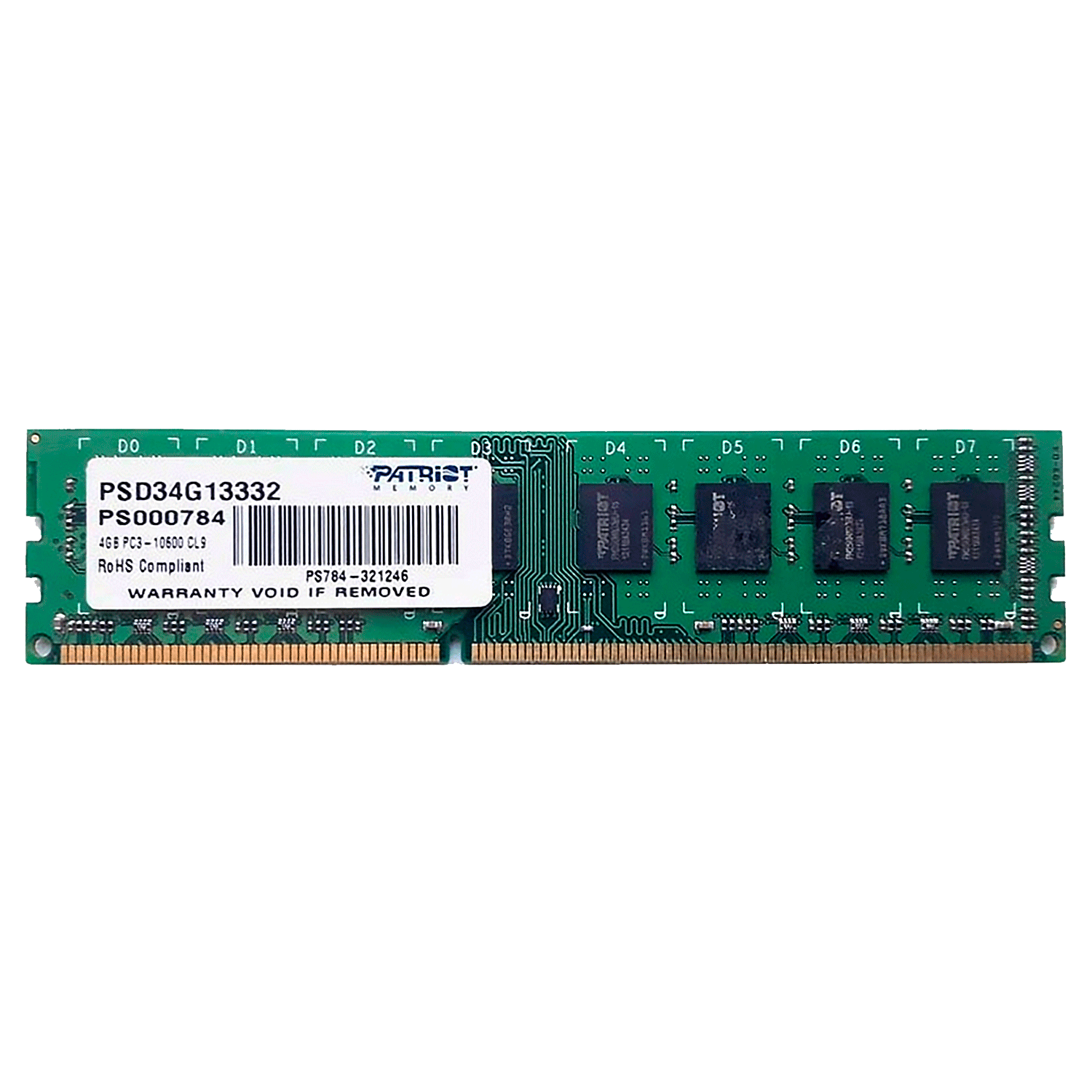 Memória RAM Patriot Signature 4GB / DDR3 / 1333MHZ - (PSD34G13332)