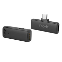Microfone Sem Fio para Smartphone Yookie YM03 USB-C - Preto