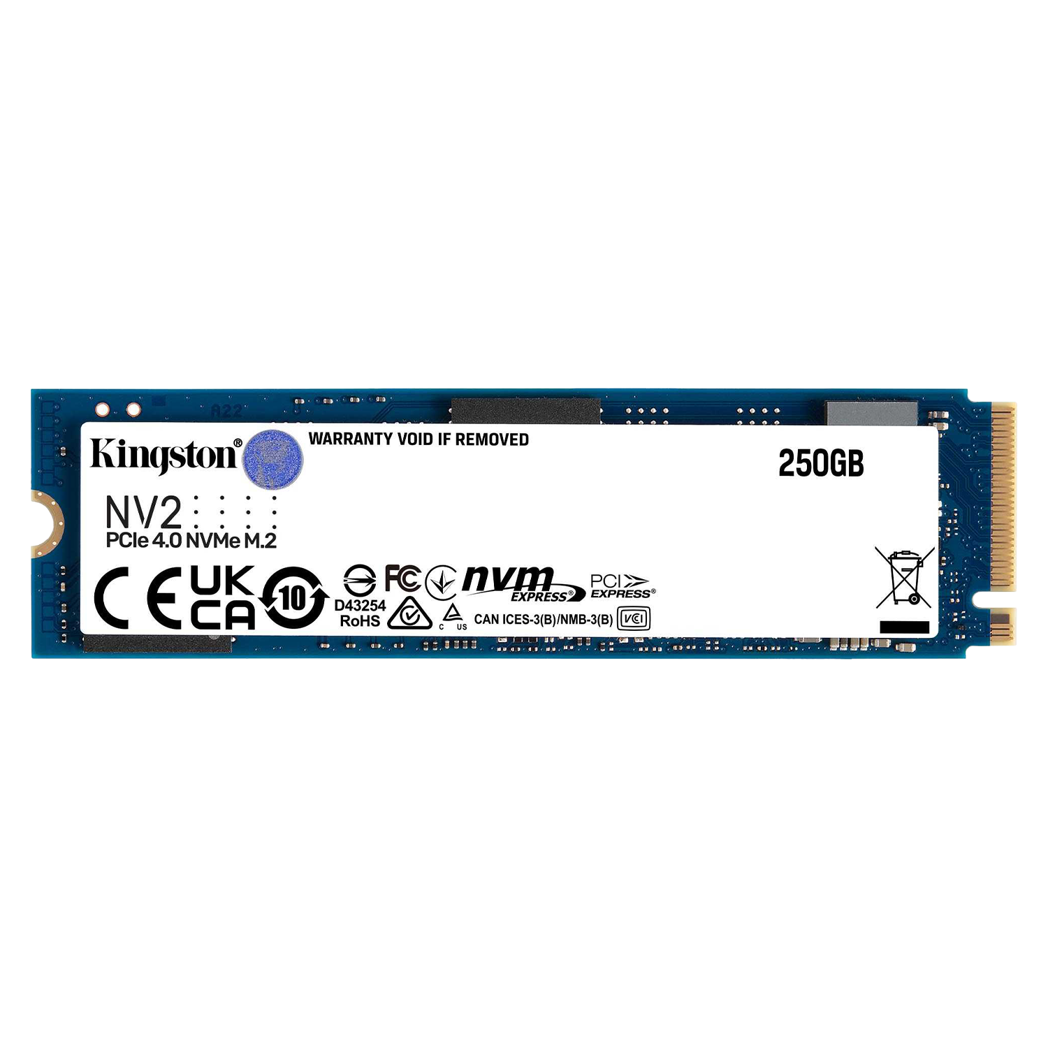 SSD M.2 Kingston NV2 250GB / NVMe PCIe Gen4 - (SNV2S/250G)
