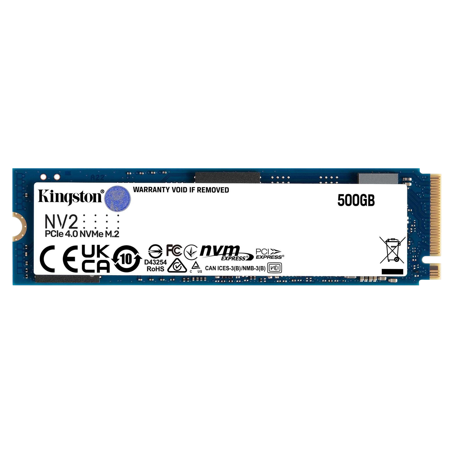 SSD M.2 Kingston NV2 500GB / NVMe PCIe Gen4 - (SNV2S/500G)
