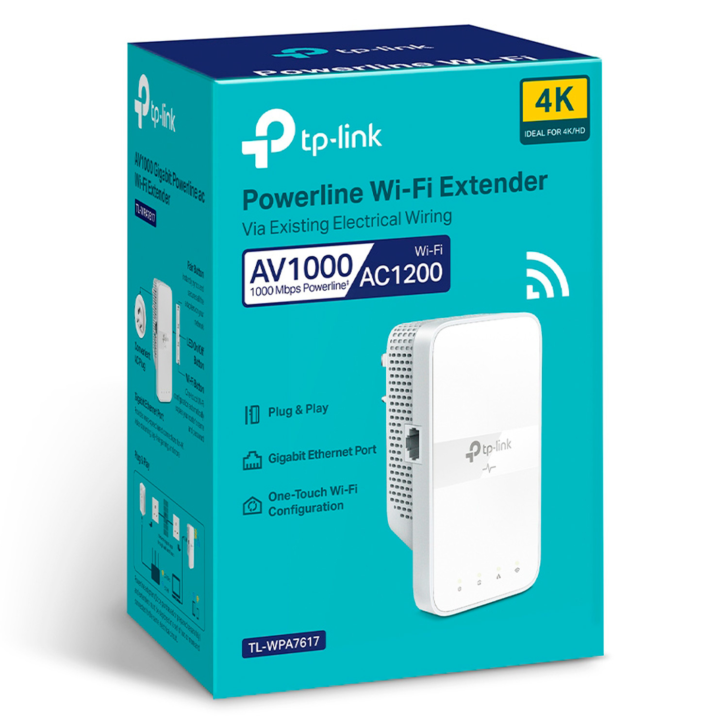 Extensor de Alcance TP-Link Powerline Wi-fi AV1000 - Branco (TL-WPA7617)