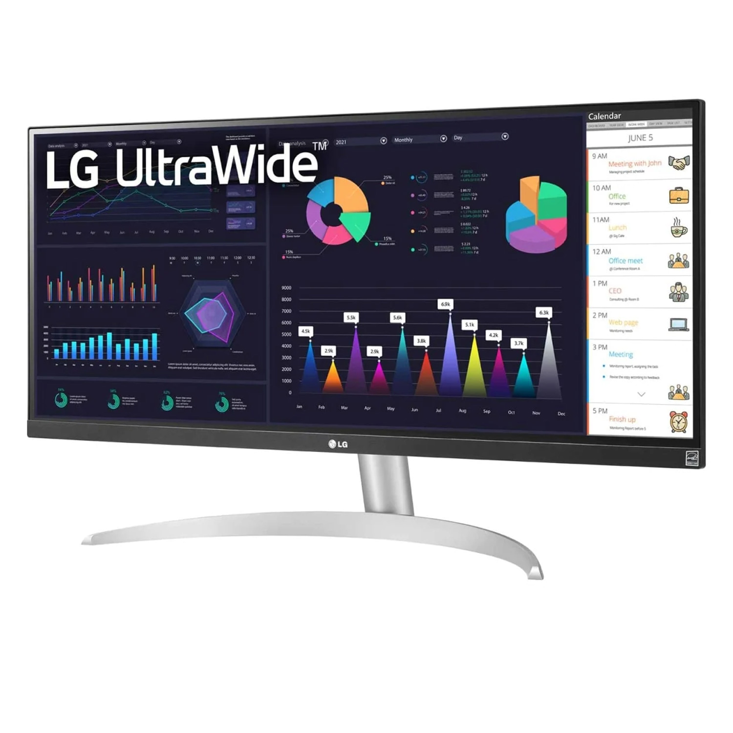 Monitor UltraWide LG 29WQ600 / Tela 29" / 75Hz / Full HD / IPS / HDMI / DP - Preto