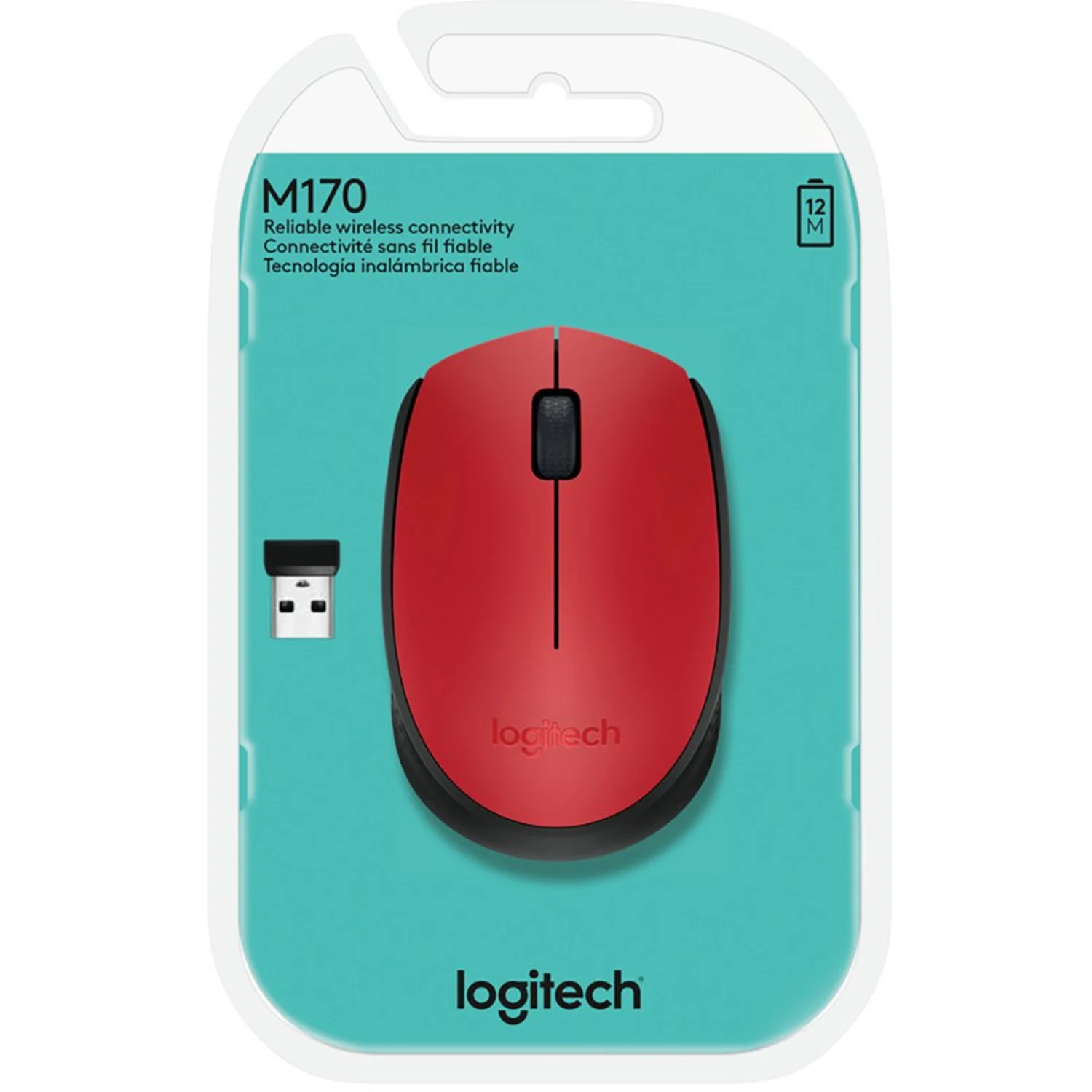 Mouse Logitech M-170 Wireless - Vermelho (910-004941)