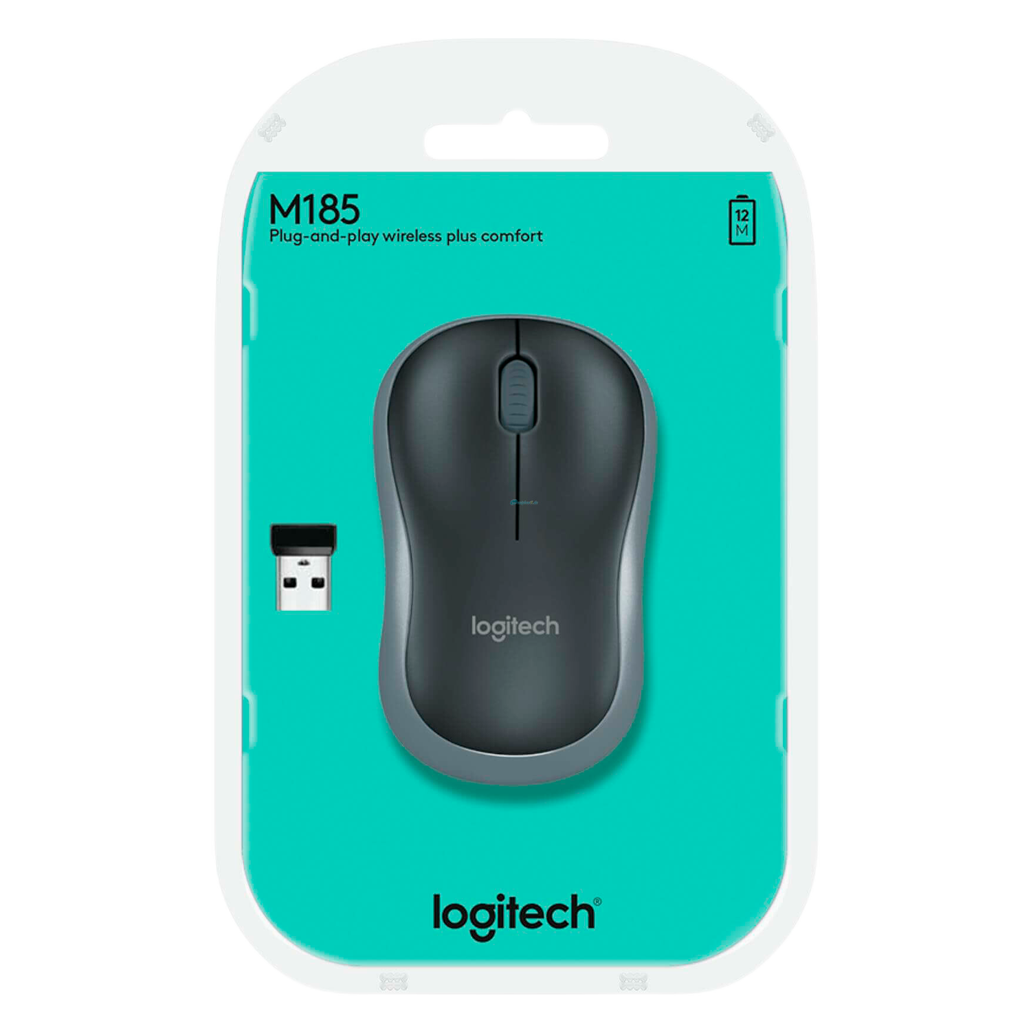 Mouse Logitech M-185 Wireless - Cinza (910-002225)