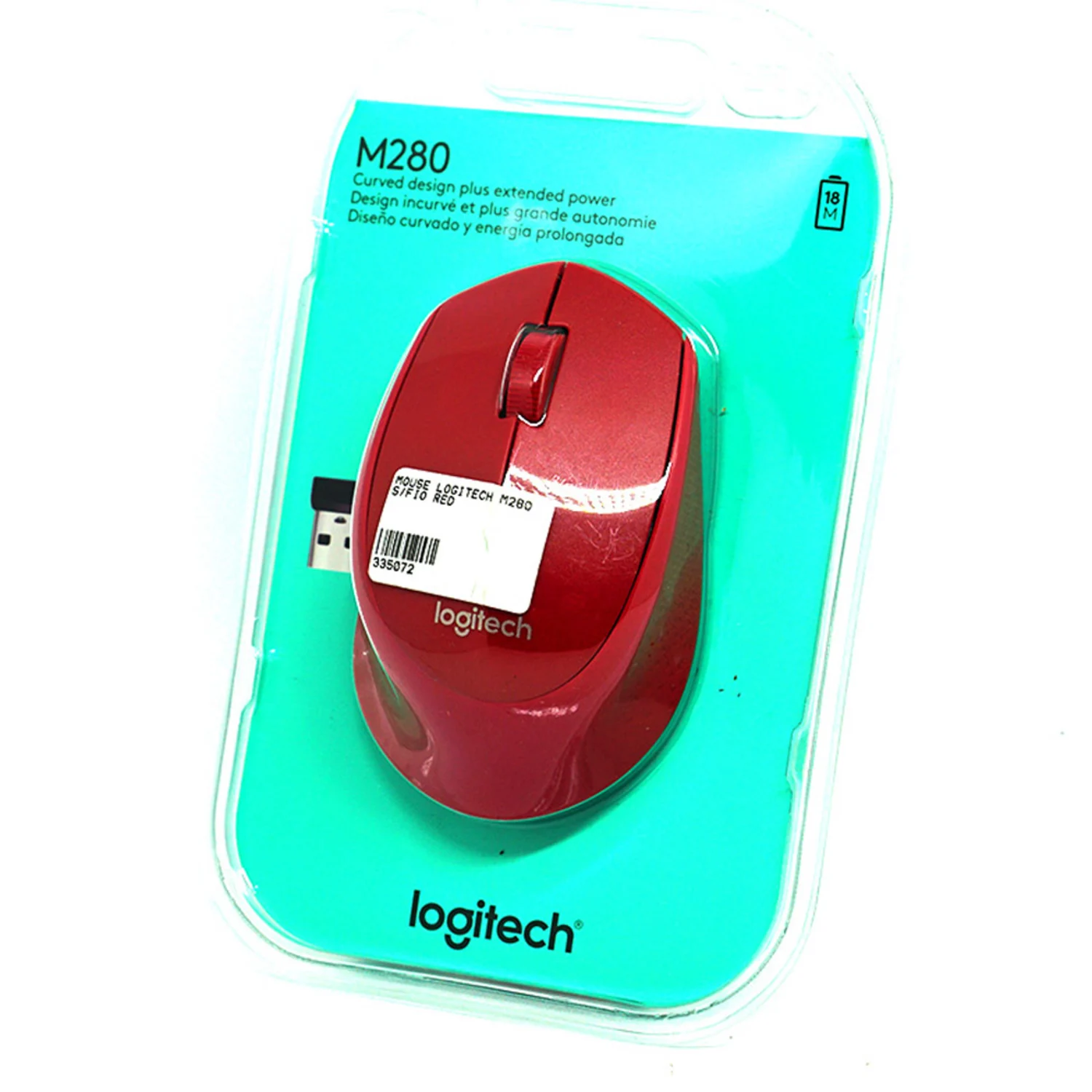 Mouse Logitech M280 - Vermelho (910-004286)