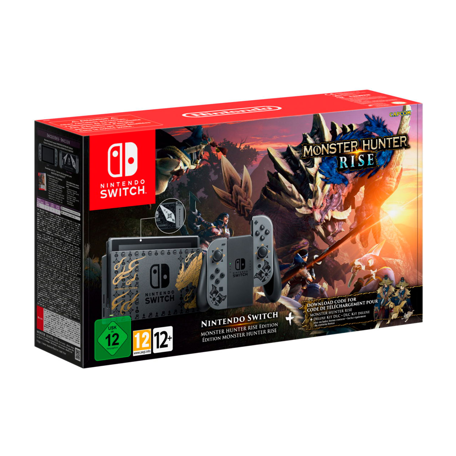 Console Nintendo Switch Monster Hunter Rise 32GB Japão - Cinza (HAD-S-KGALG)