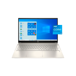 Notebook HP 15-EG0050WM Intel Core i5 1135G7 / 512GB SSD / 8GB RAM / Tela 15.6" / Windows 10 / Touch - Dourado