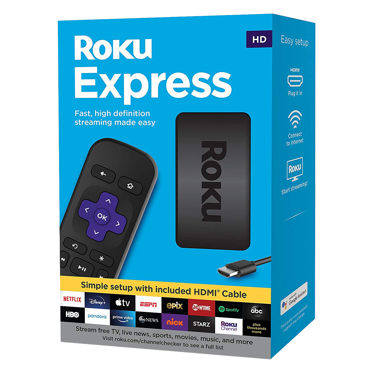 Google Roku Express HD Streaming Media Player 3930R HDMI / Wi-Fi - Preto
