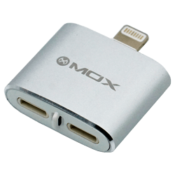 Adaptador de Audio Mox MO-I7 Lightning com 2 Saidas Light USB-C (Brindis)