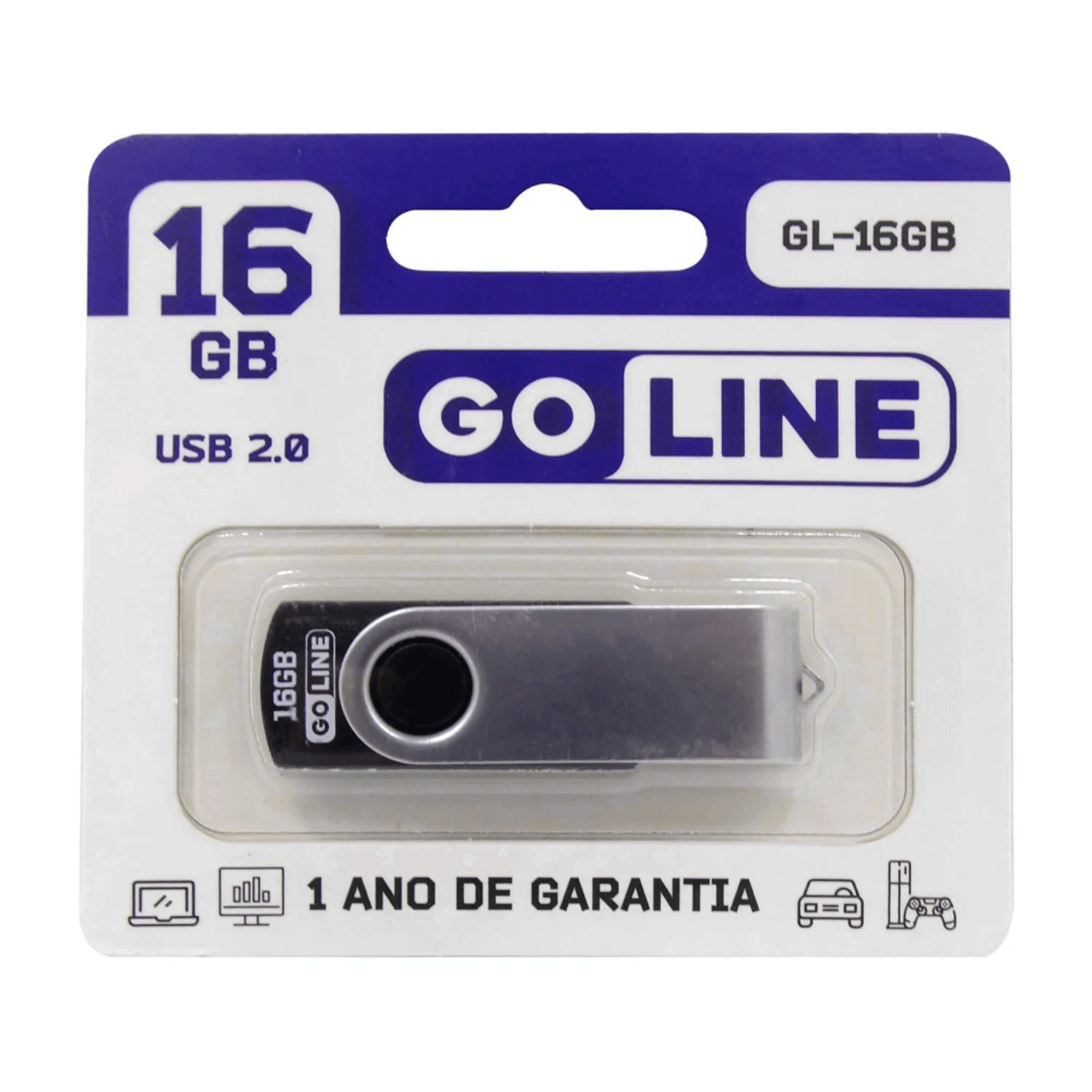 Pendrive GoLine GL-16GB 16GB USB 2.0 - Preto
