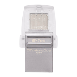 Pendrive Kingston 64GB microDUO DTDUO3C/64GB / USB-C / USB 3.2 - Prata