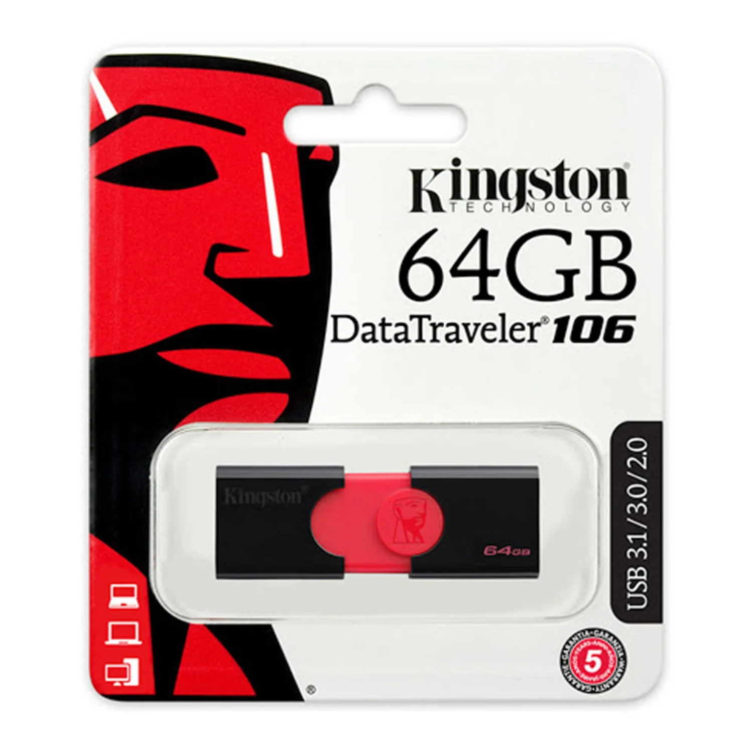 Pendrive Kingston DataTraveler 64GB USB 3.1 - DT106/64GB