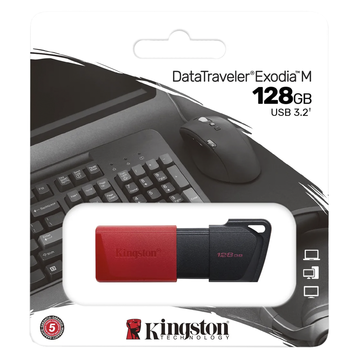 Pendrive Kingston DTXM/128 128GB Data Traveler Exodia / USB 3.2 - Preto