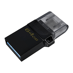 Pendrive Kingston MicroDuo 3 G2 DTDUO3G2/64GB 64GB / USB 3.2 - Preto