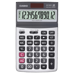 Calculadora Casio AX-120ST-W-DP / 12 Dígitos - Preto