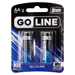 Pilha Alcalina Goline AA / 1.5V - 2 Unidades