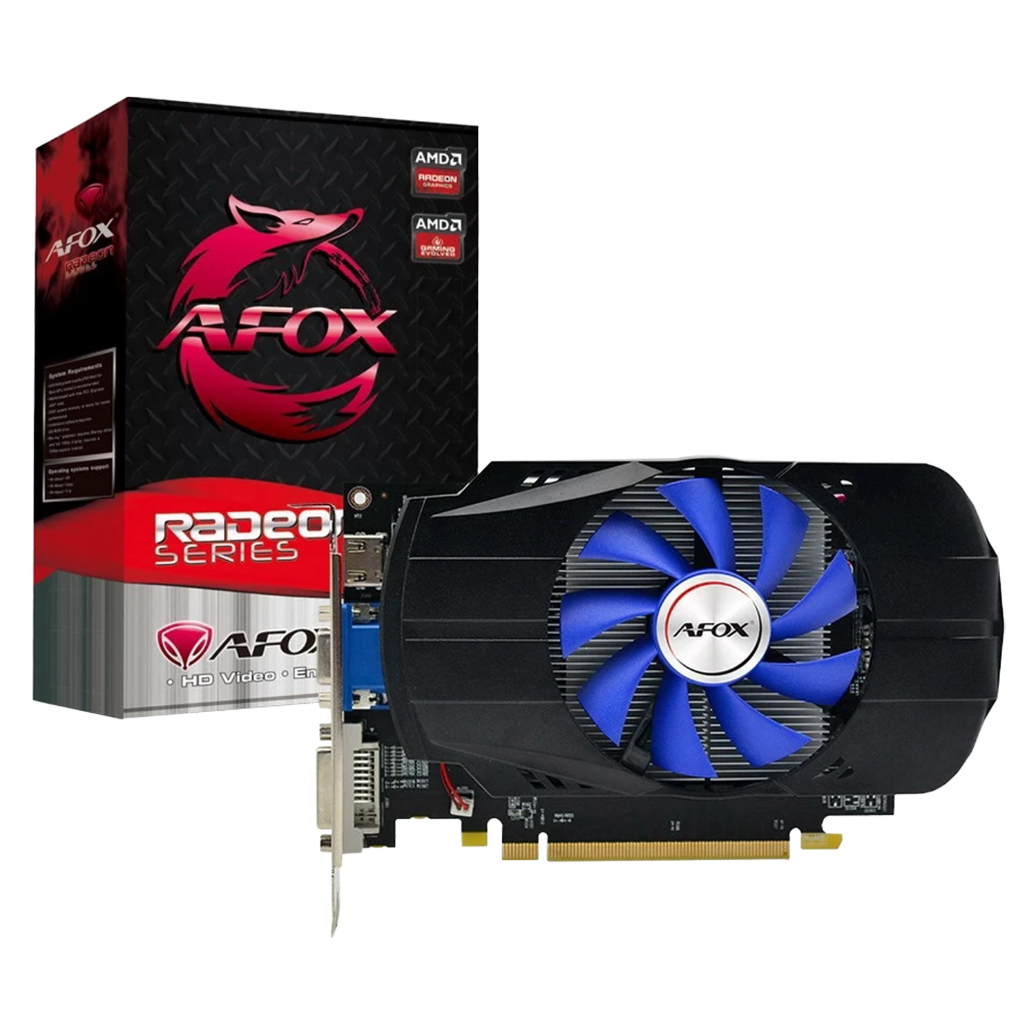 Placa de Vídeo Afox AMD Radeon R7-350 2GB GDDR5 - AFR7350-2048D5H4-V3