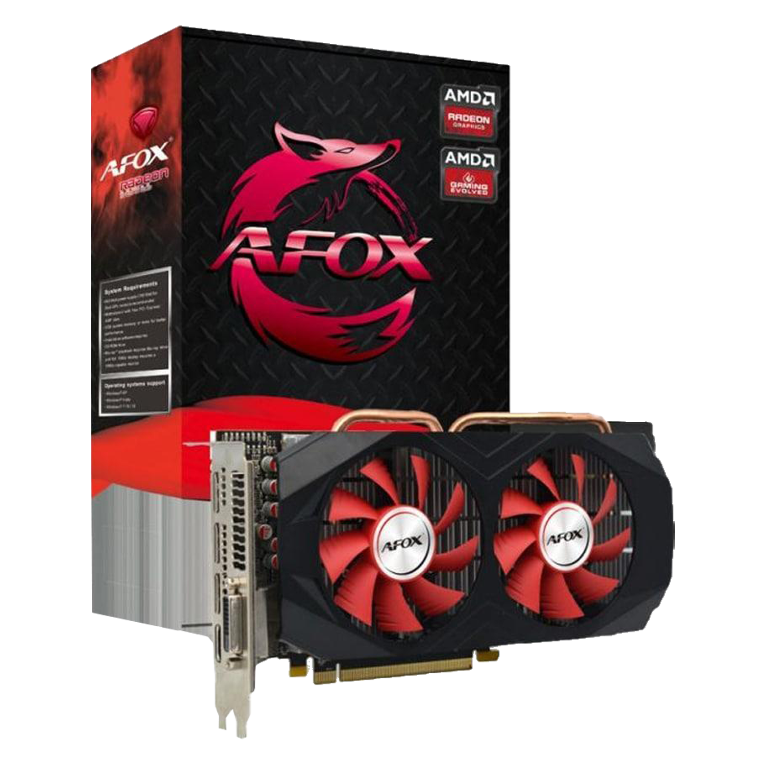 Placa de Vídeo Afox AMD Radeon RX-580 8GB GDDR5 - AFRX580-8192D5H3-V2
