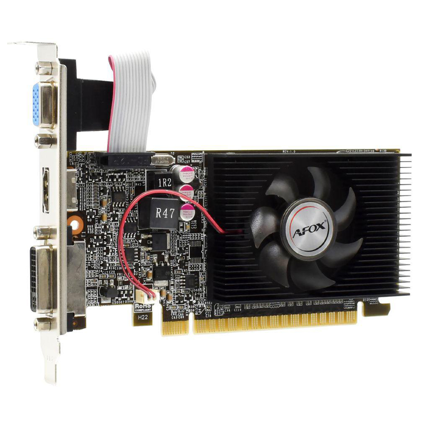 Placa de Vídeo Afox GT 610 X NVIDIA GeForce GT 610 1GB DDR3 - AF610-1024D3L7-V5