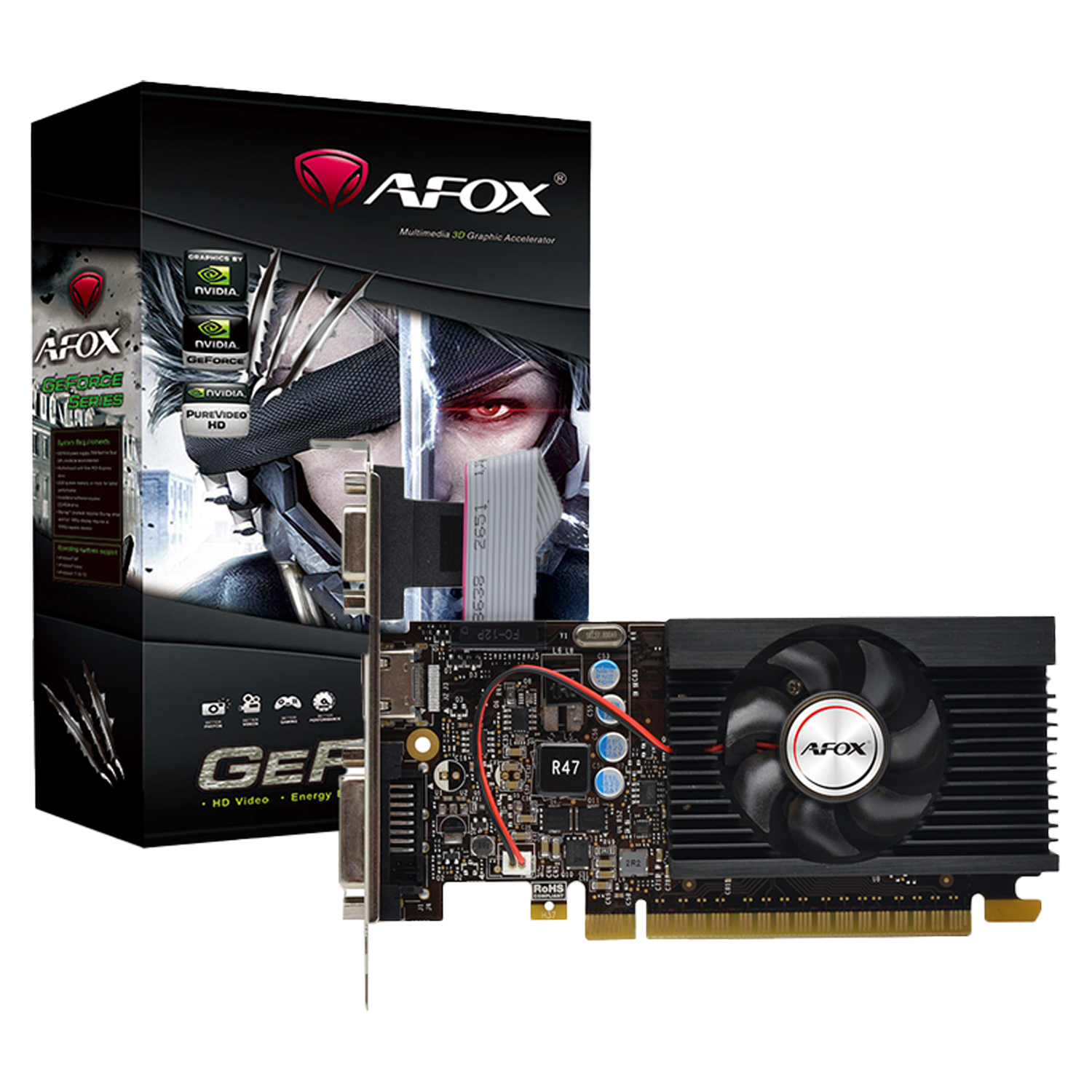 Placa de Vídeo Afox NVIDIA GeForce GT-730 2GB DDR3 - AF730-2048D3L3-V3