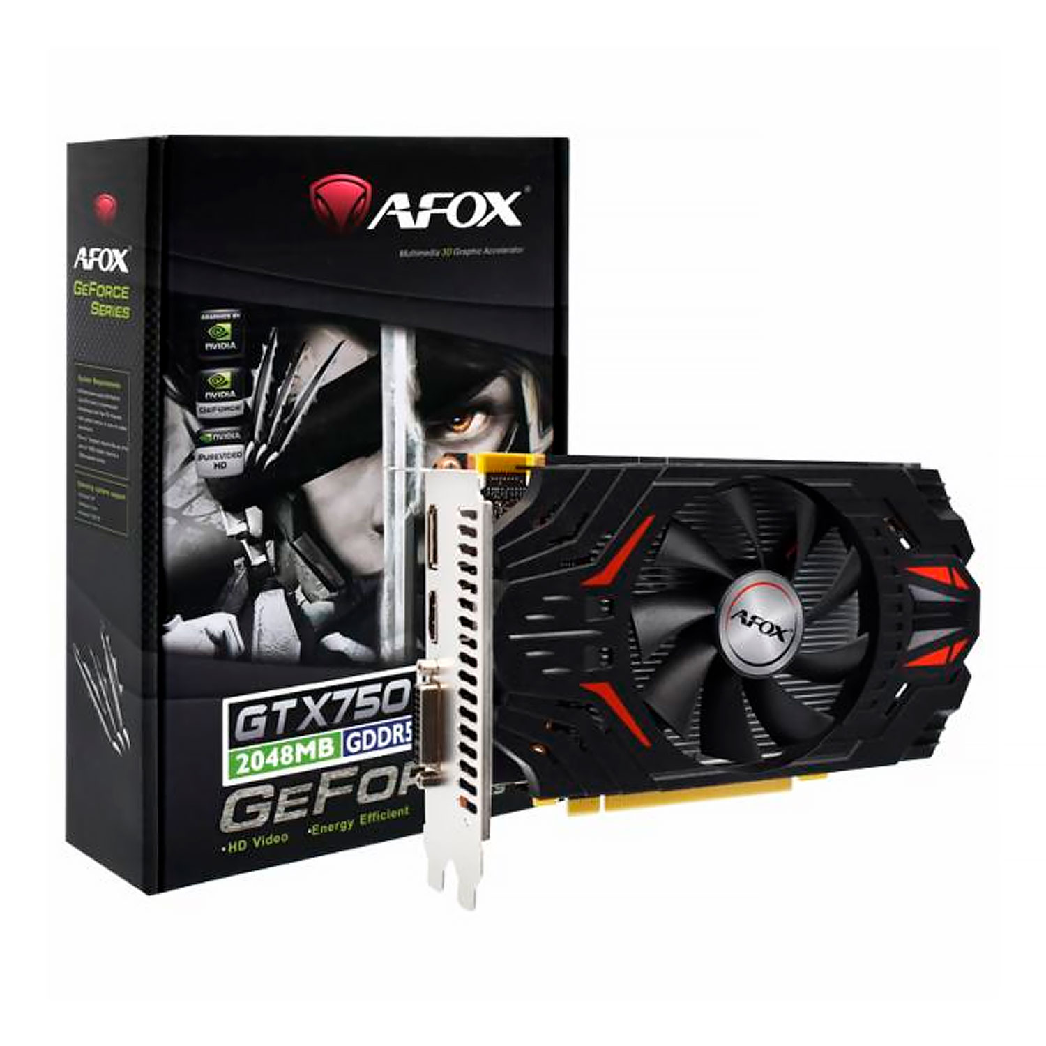 Placa de Vídeo Afox NVIDIA GeForce GTX-750 2GB DDR5 - AF750-2048D5H6-V3