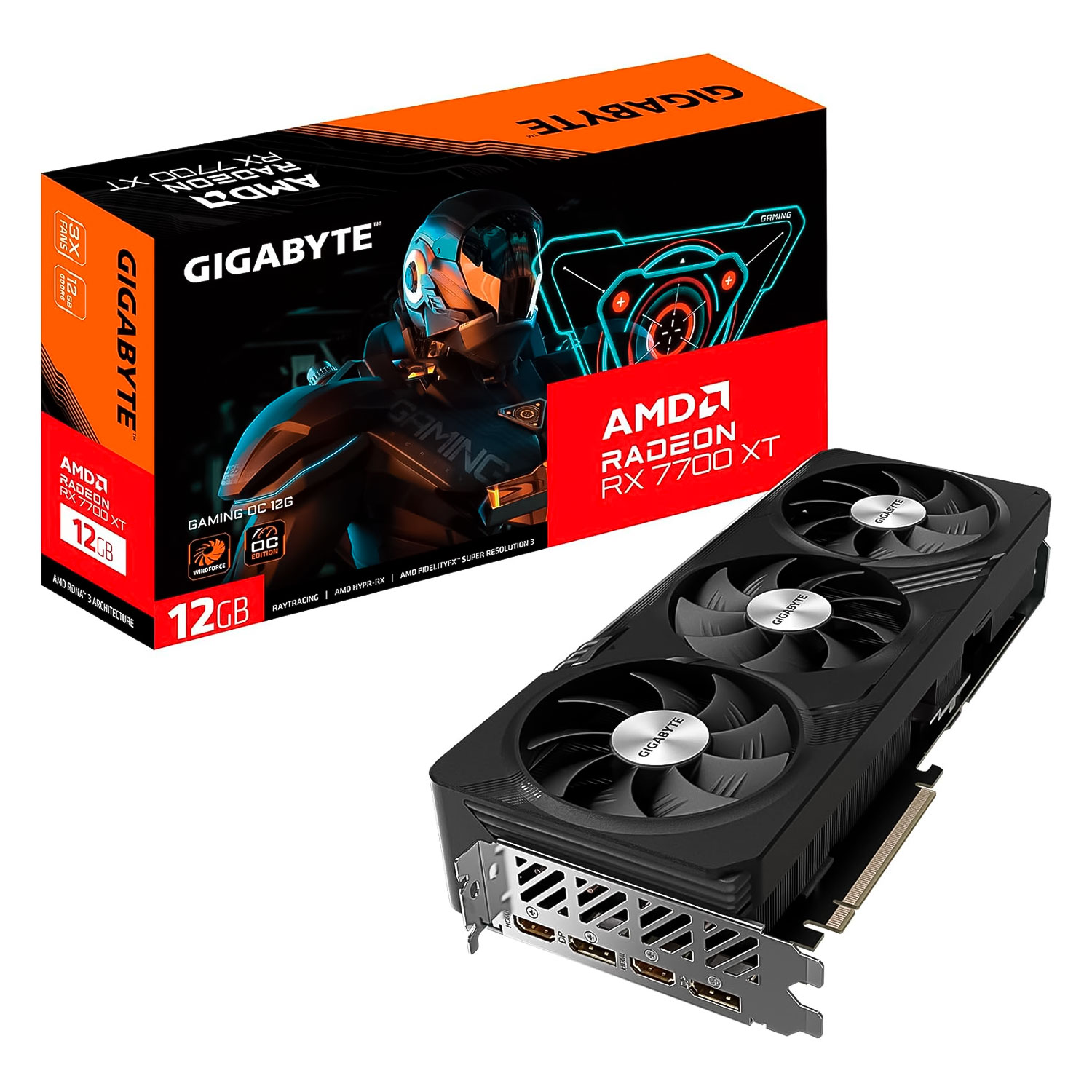 Placa de Vídeo Gigabyte XT Gaming OC AMD Radeon RX 7700 12GB GDDR6 - GV-RGV-R77XTGAMING