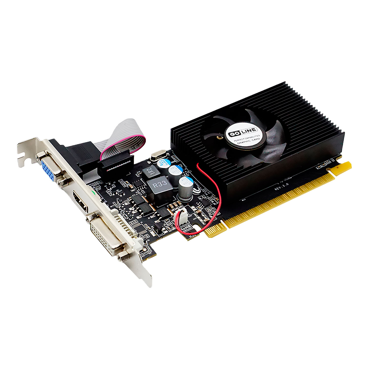 Placa de Vídeo Goline GL GT210 NVIDIA GeForce GT210 1GB GDDR3 - GL-210-1GB-D3 (1 Ano de Garantia)