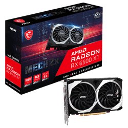 Placa de Vídeo MSI AMD Radeon RX 6500 XT Mech 2X 4G OC / 4GB / GDDR6