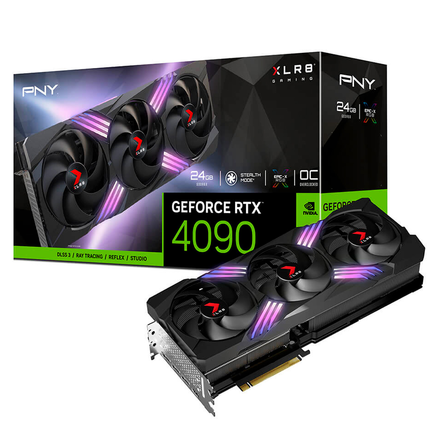 Placa de Vídeo PNY Gaming XLR8 OC EPIC-X RGB NVIDIA GeForce RTX-4090 24GB GDDR6X - VCG409024TFXXPB1-O