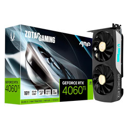 Placa de Vídeo Zotac AMP NVIDIA GeForce RTX 4060Ti 16GB GDDR6 RGB - ZT-D40620F-10M